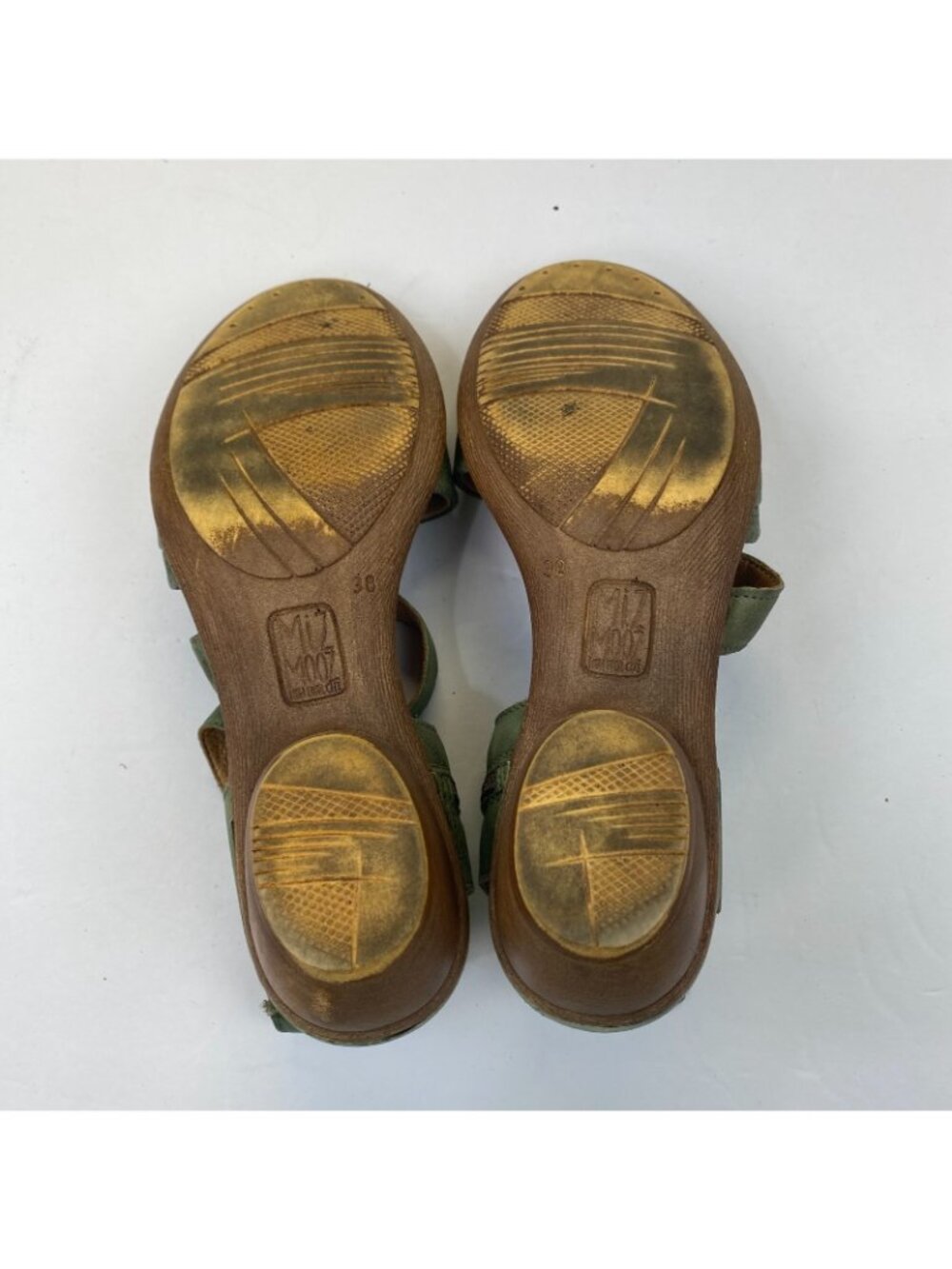 Miz Mooz Coolidge Womens Green Leather Heeled Sandals Shoes Boho Western 38 - Picture 5 of 10